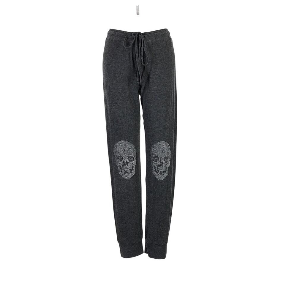 Lauren Moshi Heather Gray Knee Skull Joggers - S